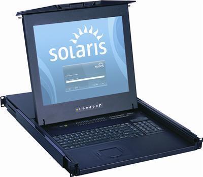 	 1U 17" Solaris Rack Monitor Keyboard Drawer with 8 Port USB KVM Switch Trackball