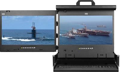 MRK-K17e-2L Cyberview 2U 17" Dual Display Left and Center Display Port 3840 x 2160 Rackmount Console Drawer Touchpad