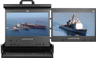MRK-K17e-2R Cyberview 2U 17" Dual Display Center and Right Display Port 3840 x 2160 Rackmount Console Drawer Touchpad