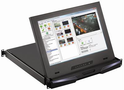 RP-F117 Cyberview 1U 17" Widescreen 1080p High Resolution 1920 x 1080 Rackmount LCD Monitor with DVI-D and VGA Connectors
