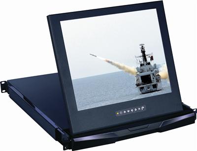 1U 19" Shallow Depth Composite and S-Video Rackmount LCD Monitor Drawer