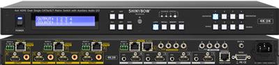 Shinybow SB-5645CAK 4x4 HDMI HDBaseT™ Matrix Switch with Auxiliary Audio I/O
