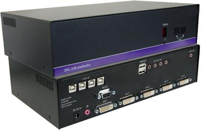 DVN-4PS SmartAVI 4 Port USB DVI KVM Switch with Audio