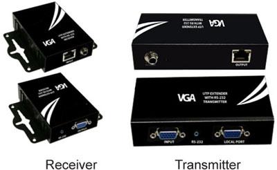 VGA Extender over CAT5e/6 with RS232 UP TO 1000FT