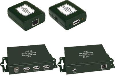 USB 2.0 Extender upto 330ft with 3 Port USB Hub on Local Unit