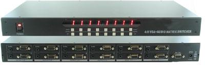 4x8 VGA Matrix Switch 4 Inputs and 8 Outputs with Audio, Infra Red Remote and RS232 Control