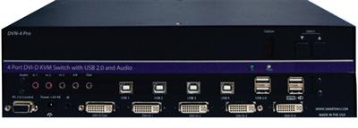 DVN-4ProS SmartAVI 4 Port USB DVI KVM Switch with Audio