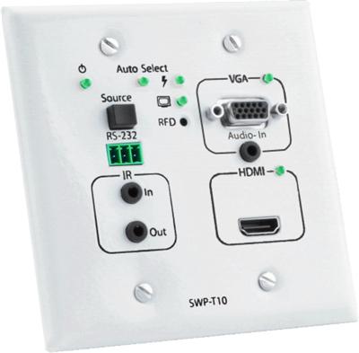 SWP-T10 VGA and HDMI Wall Plate Extender over HDBaseT 70m