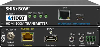 Shinybow SB-6335T4 4-Play HDBaseT™ TRANSMITTER up to 330 Feet (100M) – (Single LAN, 2-way IR, RS-232, HDMI)