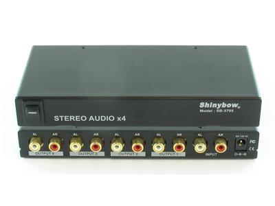 Shinybow SB-3705 1x4 Stereo Audio (AR/AL) Distribution Amplifier