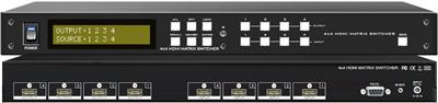 4x4 HDMI Matrix Switch with 3D Support and RS232 Control 1U Rackmount