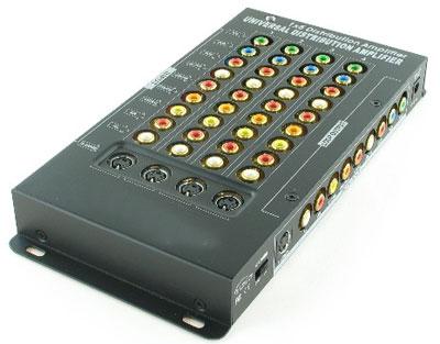 Component Splitter Distribution Amplifier with Audio RCA Connectors, 5 Ports