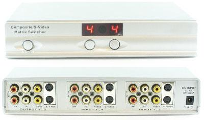 Shinybow SB-5450 4x2 S-Video/Composite Video/Analog Audio Matrix Switcher w/IR Remote