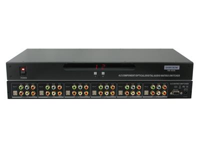 4x2 Component Matrix Switch 4 Inputs and 2 Outputs with Audio, RS232 and Infra Red Remote 1U Rackmount