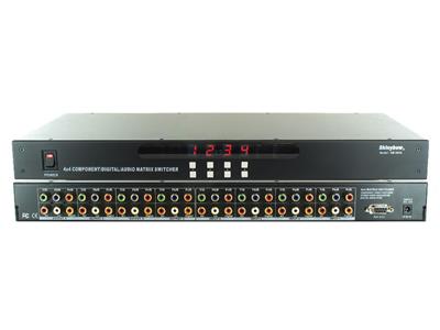 4x4 Component Matrix Switch 4 inputs and 4 outputs with audio, RS232 and Infra Red Remote 1U Rackmount
